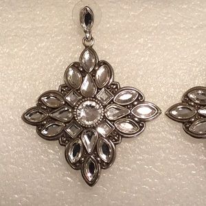 Brighten Large Sparkly Dangle Earrings with a Post